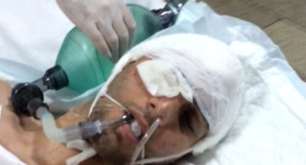 Magomed Aliev in the hospital. Photo by Amina Alieva Magomed Aliev in the hospital. Photo by Amina Alieva