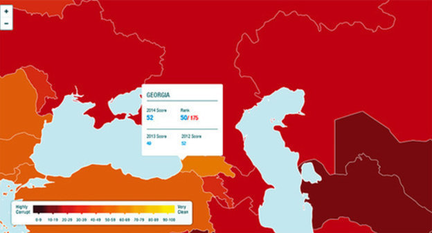 Corruption Perceptions Index for 2014, Georgia. Photo: screenshot of the page http://www.transparency.org/cpi2014/results Corruption Perceptions Index for 2014, Georgia. Photo: screenshot of the page http://www.transparency.org/cpi2014/results