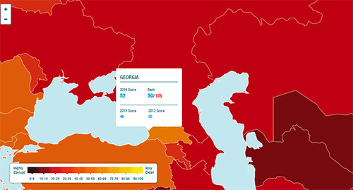 Corruption Perceptions Index for 2014, Georgia. Photo: screenshot of the page http://www.transparency.org/cpi2014/results Corruption Perceptions Index for 2014, Georgia. Photo: screenshot of the page http://www.transparency.org/cpi2014/results