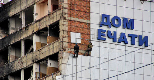 Restoration works on the building of the House of Press. Photo by Magomed Magomedov for the ‘Caucasian Knot’. Restoration works on the building of the House of Press. Photo by Magomed Magomedov for the ‘Caucasian Knot’.
