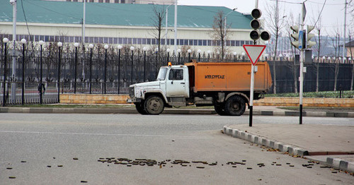 Empty cartridge case at the site of the counterterrorist operation in Grozny, December 4, 2014. Photo by Magomed Magomedov for the ‘Caucasian Knot’. Empty cartridge case at the site of the counterterrorist operation in Grozny, December 4, 2014. Photo by Magomed Magomedov for the ‘Caucasian Knot’.