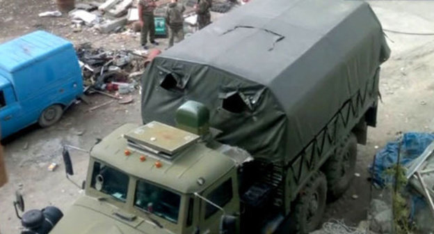 At the place of the special operation in the settlement of Vremenny. The Untsukul District of Dagestan, September 2014. Screenshot of a video by the "Caucasian Knot" At the place of the special operation in the settlement of Vremenny. The Untsukul District of Dagestan, September 2014. Screenshot of a video by the "Caucasian Knot"
