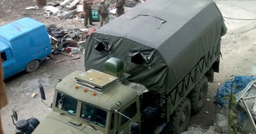 At the place of the special operation in the settlement of Vremenny. The Untsukul District of Dagestan, September 2014. Screenshot of a video by the "Caucasian Knot" At the place of the special operation in the settlement of Vremenny. The Untsukul District of Dagestan, September 2014. Screenshot of a video by the "Caucasian Knot"