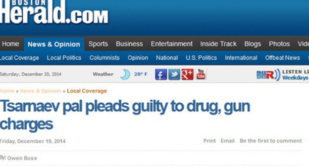 Screenshot of a website BostonHerald.com page dedicated to the trial in case of Johar Tsarnaev. Photo: https://bostonherald.com/ Screenshot of a website BostonHerald.com page dedicated to the trial in case of Johar Tsarnaev. Photo: https://bostonherald.com/