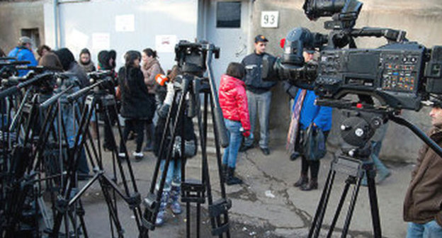 Journalists at "Maestro" TV Company office. Photo: Alexander Imedashvili, NEWSGEORGIA Journalists at "Maestro" TV Company office. Photo: Alexander Imedashvili, NEWSGEORGIA