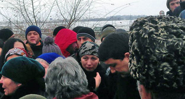 Protest action of the relatives of Sultan Karasov. The village of Erkin-Hulk, Nogai District of the KChR. January 17, 2015. Photo: A.Karasov Protest action of the relatives of Sultan Karasov. The village of Erkin-Hulk, Nogai District of the KChR. January 17, 2015. Photo: A.Karasov