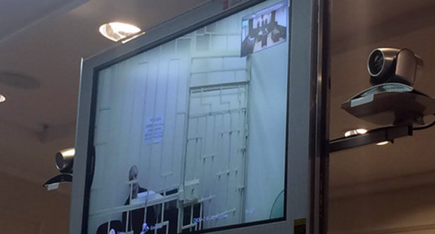 Video camera screen at the court seession of the Russia's Supreme Court (SC). Moscow, January 29, 2015. Photo by Yuliya Buslavskaya for the "Caucasian Knot" Video camera screen at the court seession of the Russia's Supreme Court (SC). Moscow, January 29, 2015. Photo by Yuliya Buslavskaya for the "Caucasian Knot"