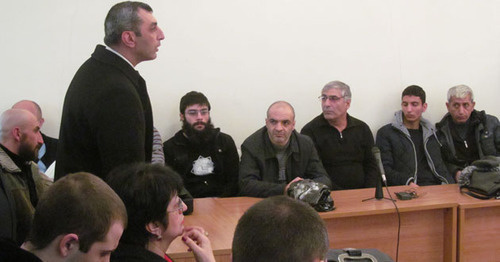 Hearing in the Armenian Court of Appeal (CoA) on the case of "Million Mask March" participants. Yerevan, January 30, 2015. Photo by Armine Martirosyan for the ‘Caucasian Knot’. Hearing in the Armenian Court of Appeal (CoA) on the case of "Million Mask March" participants. Yerevan, January 30, 2015. Photo by Armine Martirosyan for the ‘Caucasian Knot’.