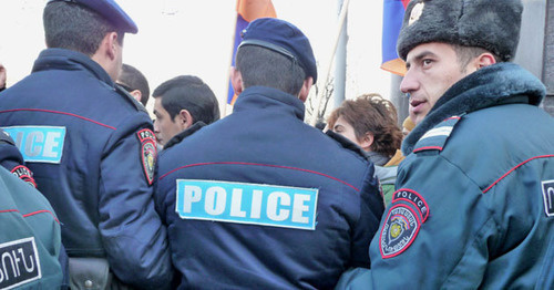 Policemen at the protest action. Yerevan, January 15, 2015. Photo by Armine Martirosyan for the "Caucasian Knot"