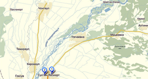 Map of the district of Dagestan. Photo: Yandex maps Map of the district of Dagestan. Photo: Yandex maps