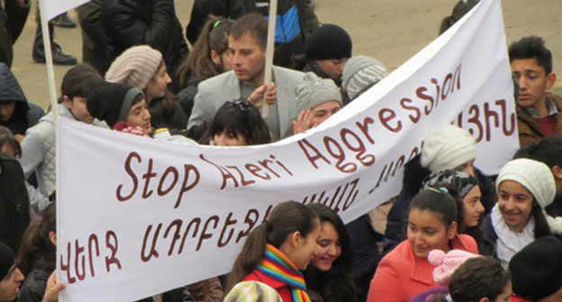 The NKR is hosting mourning events in memory of the victims of the pogroms in the Azerbaijani city of Sumgait. Stepanakert. February 28, 2015. Photo by Alvard Grigoryan for the "Caucasian Knot" The NKR is hosting mourning events in memory of the victims of the pogroms in the Azerbaijani city of Sumgait. Stepanakert. February 28, 2015. Photo by Alvard Grigoryan for the "Caucasian Knot"