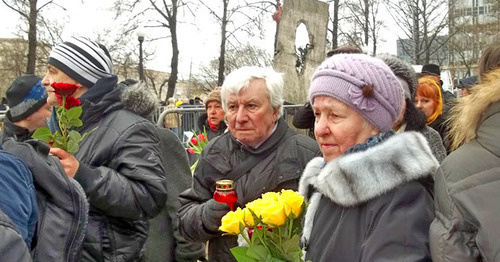 Boris Nemtsov’s memorial service, Moscow, March 1, 2015. Photo by the ‘Caucasian Knot’ correspondent. Boris Nemtsov’s memorial service, Moscow, March 1, 2015. Photo by the ‘Caucasian Knot’ correspondent.