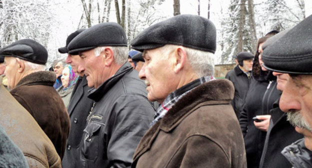 In Nalchik, the Balkar community held a rally at the Memorial to the victims of deportation. March 8, 2015. Photo by Lyudmila Maratova for the "Caucasian Knot" In Nalchik, the Balkar community held a rally at the Memorial to the victims of deportation. March 8, 2015. Photo by Lyudmila Maratova for the "Caucasian Knot"