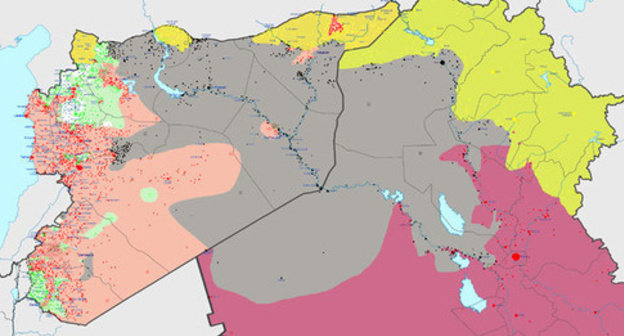 Territory under control of the "Islamic State" (grey colour), as of February 23, 2015. Photo: Haghal Jagul https://ru.wikipedia.org" Territory under control of the "Islamic State" (grey colour), as of February 23, 2015. Photo: Haghal Jagul https://ru.wikipedia.org"