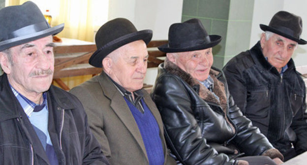 The elders of the village of Khasanya at the festive events on the Day of Revival of the Balkar people. KBR, March 28, 2015. Photo by Lyudmila Maratova for the "Caucasian Knot" The elders of the village of Khasanya at the festive events on the Day of Revival of the Balkar people. KBR, March 28, 2015. Photo by Lyudmila Maratova for the "Caucasian Knot"