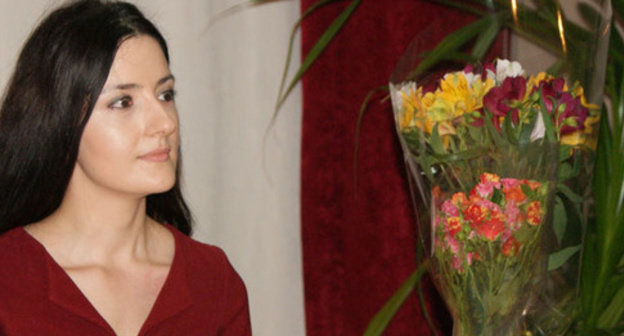 Alisa Ganieva at the presentation of her book "Bride and Groom". Moscow, April 18, 2015. Photo by Natalya Kraynova for the "Caucasian Knot"