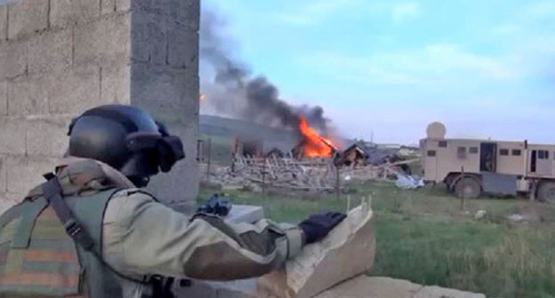 The special operation in the Buynaksk village of Gerei-Avlak. April 19, 2015. Photo http://nac.gov.ru/