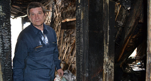 Fire victim of the house No. 6 in Vinogradnaya Street. Photo by Svetlana Kravchenko for the ‘Caucasian Knot’. Fire victim of the house No. 6 in Vinogradnaya Street. Photo by Svetlana Kravchenko for the ‘Caucasian Knot’.