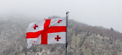 The flag of Georgia. Photo by Akhmed Aldebirov for the "Caucasian Knot" The flag of Georgia. Photo by Akhmed Aldebirov for the "Caucasian Knot"