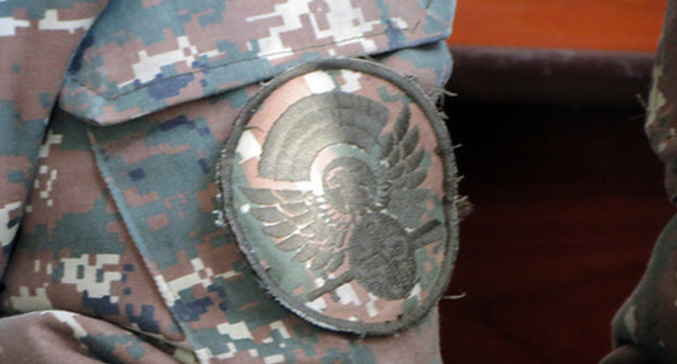 Chevron of the Karabakh army soldier. Photo by Alvard Grigoryan for the "Caucasian Knot" Chevron of the Karabakh army soldier. Photo by Alvard Grigoryan for the "Caucasian Knot"