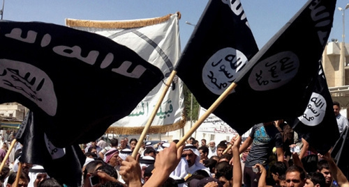 The flags of the "Islamic State". Photo: http://igil.info/news/item/489-is-caught-spy The flags of the "Islamic State". Photo: http://igil.info/news/item/489-is-caught-spy