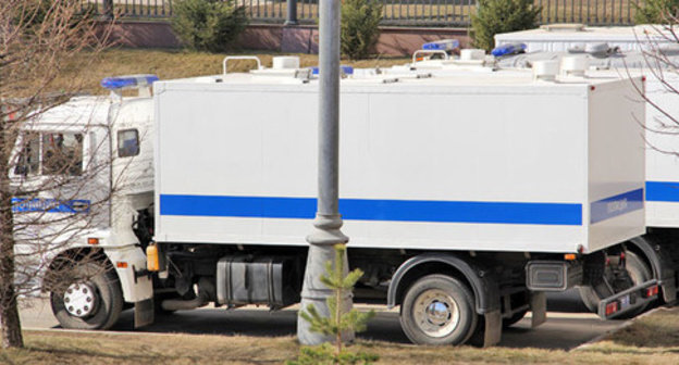 A police car. Photo by Magomed Tuaev for the "Caucasian Knot" A police car. Photo by Magomed Tuaev for the "Caucasian Knot"