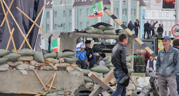 The centre of Grozny. May 9, 2015. Photo by Akhmed Aldebirov for the "Caucasian Knot" The centre of Grozny. May 9, 2015. Photo by Akhmed Aldebirov for the "Caucasian Knot"
