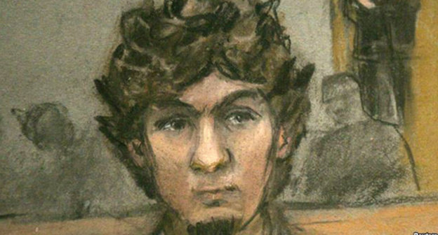 Dzhokhar Tsarnaev. Drawing by court reporter. Photo: http://www.svoboda.org/content/article/27019460.html Dzhokhar Tsarnaev. Drawing by court reporter. Photo: http://www.svoboda.org/content/article/27019460.html