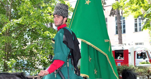 Residents of Nalchik hold mourning march on Adygs' Memory Day. KBR, May 21, 2015. Photo by Lyudmila Maratova for the "Caucasian Knot" Residents of Nalchik hold mourning march on Adygs' Memory Day. KBR, May 21, 2015. Photo by Lyudmila Maratova for the "Caucasian Knot"