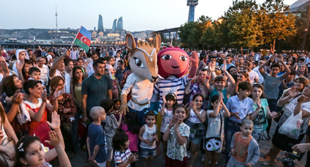 The symbols of the European Games in Baku, June 11, 2015. Photo by Aziz Karimov for the "Caucasian Knot" The symbols of the European Games in Baku, June 11, 2015. Photo by Aziz Karimov for the "Caucasian Knot"
