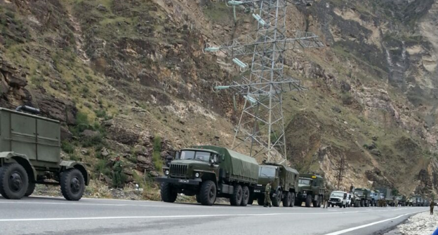 Military vehicles at the entrance to Gimry. Photo: Al-Gimravy, https://ru.wikipedia.org/wiki/%C3%E8%EC%F0%FB#/media/File:%D0%93%D0%B8%D0%BC%D1%80%D1%8B_20.09.2014.png Military vehicles at the entrance to Gimry. Photo: Al-Gimravy, https://ru.wikipedia.org/wiki/%C3%E8%EC%F0%FB#/media/File:%D0%93%D0%B8%D0%BC%D1%80%D1%8B_20.09.2014.png