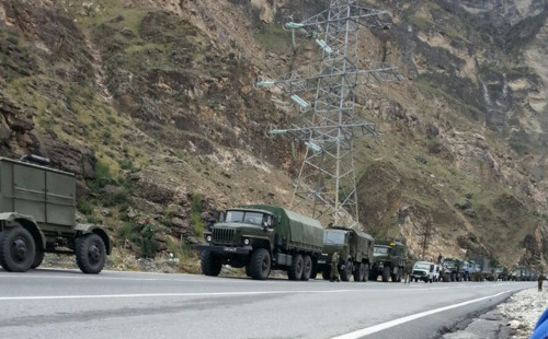 Military vehicles at the entrance to Gimry. Photo: Al-Gimravy, https://ru.wikipedia.org/wiki/%C3%E8%EC%F0%FB#/media/File:%D0%93%D0%B8%D0%BC%D1%80%D1%8B_20.09.2014.png Military vehicles at the entrance to Gimry. Photo: Al-Gimravy, https://ru.wikipedia.org/wiki/%C3%E8%EC%F0%FB#/media/File:%D0%93%D0%B8%D0%BC%D1%80%D1%8B_20.09.2014.png