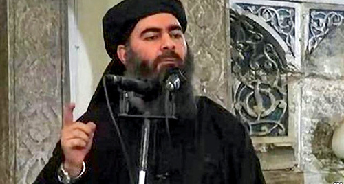 Screenshot from IS propaganda record allegedly depicts Abu Bakr al-Baghdadi, leader of the "Islamic State", an organization recognized as terrorist in a number of countries, http://rus.azattyq.org/content/news/27017479.html Screenshot from IS propaganda record allegedly depicts Abu Bakr al-Baghdadi, leader of the "Islamic State", an organization recognized as terrorist in a number of countries, http://rus.azattyq.org/content/news/27017479.html