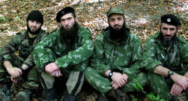 Aslambek Vadalov (second from the right), one of the leaders of "Imarat Kavkaz" which is recognized as a terrorist organization. Photo from a website of "Imarat Kavkaz", recognized as a terrorist organization. Aslambek Vadalov (second from the right), one of the leaders of "Imarat Kavkaz" which is recognized as a terrorist organization. Photo from a website of "Imarat Kavkaz", recognized as a terrorist organization.