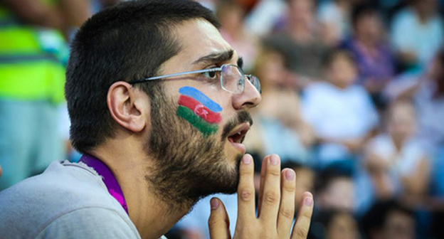 One of the supporters in the First European Games in Baku. Photo by Aziz Karimov for the "Caucasian Knot" One of the supporters in the First European Games in Baku. Photo by Aziz Karimov for the "Caucasian Knot"