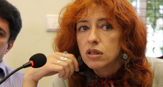 Tatiana Lokshina at the roundtable held at the opening of the exhibition dedicated to violence in the Northern Caucasus. Moscow, July 15, 2015. Photo by Karina Gadzhieva for the "Caucasian Knot" Tatiana Lokshina at the roundtable held at the opening of the exhibition dedicated to violence in the Northern Caucasus. Moscow, July 15, 2015. Photo by Karina Gadzhieva for the "Caucasian Knot"