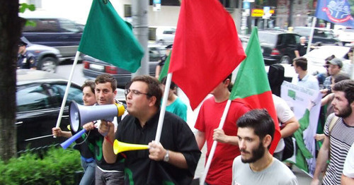 A march against the ongoing Georgia's ecological policy was held in Tbilisi. July 16, 2015. Photo by Edita Badasyan for the "Caucasian Knot" A march against the ongoing Georgia's ecological policy was held in Tbilisi. July 16, 2015. Photo by Edita Badasyan for the "Caucasian Knot"