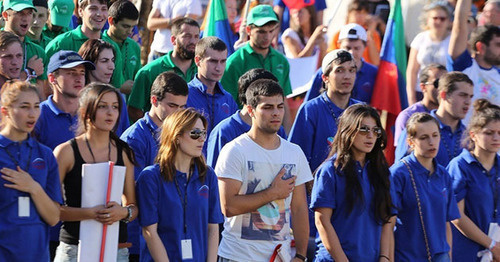 The participants of the North-Caucasian Youth Forum "Mashuk-2015". Photo http://www.riadagestan.ru/ The participants of the North-Caucasian Youth Forum "Mashuk-2015". Photo http://www.riadagestan.ru/
