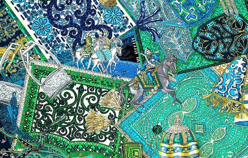Detail of Hermes Cavaliers du Caucase scarf. Photo by Lyudmila Maratova for the ‘Caucasian Knot’. Detail of Hermes Cavaliers du Caucase scarf. Photo by Lyudmila Maratova for the ‘Caucasian Knot’.
