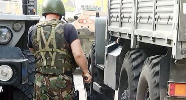 Law enforcer during special operation. Photo: http://nac.gov.ru/nakmessage/2015/06/27/v-ingushetii-neitralizovany-dvoe-uchastnikov-mezhdunarodnoi-terroristicheskoi-.html Law enforcer during special operation. Photo: http://nac.gov.ru/nakmessage/2015/06/27/v-ingushetii-neitralizovany-dvoe-uchastnikov-mezhdunarodnoi-terroristicheskoi-.html