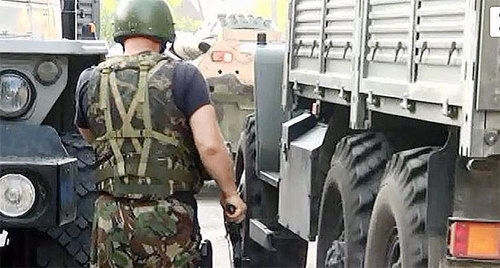 Law enforcer during special operation. Photo: http://nac.gov.ru/nakmessage/2015/06/27/v-ingushetii-neitralizovany-dvoe-uchastnikov-mezhdunarodnoi-terroristicheskoi-.html Law enforcer during special operation. Photo: http://nac.gov.ru/nakmessage/2015/06/27/v-ingushetii-neitralizovany-dvoe-uchastnikov-mezhdunarodnoi-terroristicheskoi-.html
