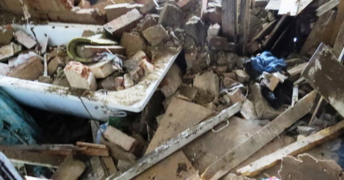 Apartment destroyed during special operation, Nalchik, August 3, 2015. Photo: http://nac.gov.ru Apartment destroyed during special operation, Nalchik, August 3, 2015. Photo: http://nac.gov.ru