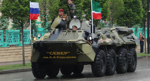 Military equipment of battalion "Sever" on the Victory parade in Grozny, May 2015. Photo by Magomed Magomedov for the "Caucasian Knot" Military equipment of battalion "Sever" on the Victory parade in Grozny, May 2015. Photo by Magomed Magomedov for the "Caucasian Knot"