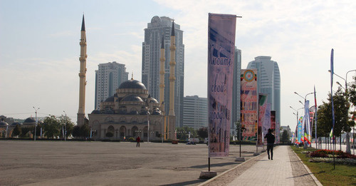 ‘Heart of Chechnya’ Mosque, Grozny. Photo by Magomed Magomedov for the ‘Caucasian Knot’. ‘Heart of Chechnya’ Mosque, Grozny. Photo by Magomed Magomedov for the ‘Caucasian Knot’.