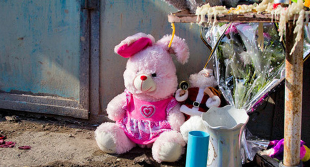 Toys and flowers at the gates of the Avetisyans’ house. Gyumri, January 20, 2015. Photo by Narek Tumasyan for the ‘Caucasian Knot’. Toys and flowers at the gates of the Avetisyans’ house. Gyumri, January 20, 2015. Photo by Narek Tumasyan for the ‘Caucasian Knot’.