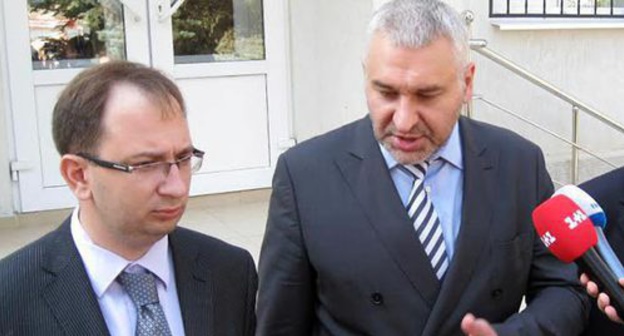 Nadezhda Savchenko’s advocates Nikalai Polozov and Mark Feighin at the Donetsk City Court in the Rostov Region. Photo by Konstantin Volgin for the ‘Caucasian Knot’. Nadezhda Savchenko’s advocates Nikalai Polozov and Mark Feighin at the Donetsk City Court in the Rostov Region. Photo by Konstantin Volgin for the ‘Caucasian Knot’.
