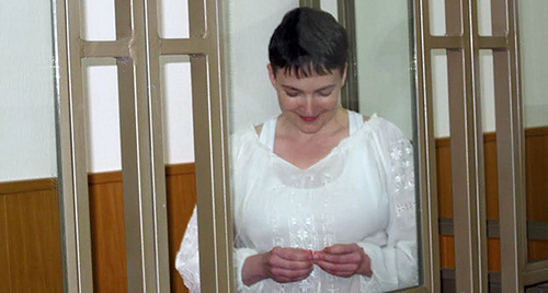 Nadezhda Savchenko in the Donetsk City Court. Photo by Konstantin Volgin for the ‘Caucasian Knot’. Nadezhda Savchenko in the Donetsk City Court. Photo by Konstantin Volgin for the ‘Caucasian Knot’.