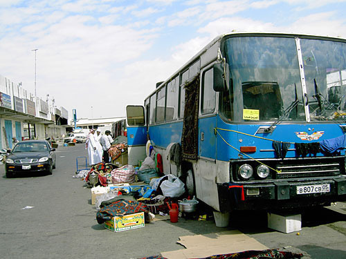 Bus with Russian pilgrims in Saudi Arabia. Photo by the "Caucasian Knot" Bus with Russian pilgrims in Saudi Arabia. Photo by the "Caucasian Knot"