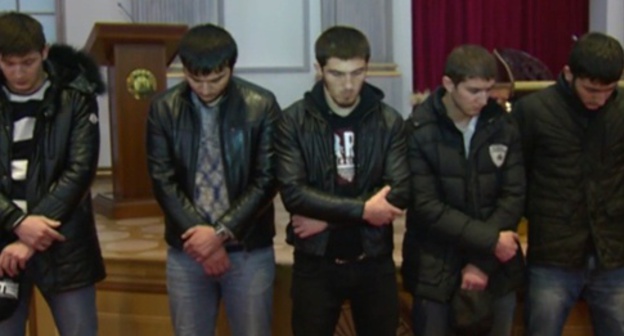 Natives of Chechnya detained in Moscow, October 30, 2015. Photo: Vk.com/ramzan 