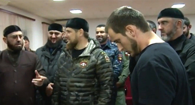 A young man during the conversation with Ramzan Kadyrov in Argun on November 3, 2015. Photo: screenshot of a video http://groztrk.net/ A young man during the conversation with Ramzan Kadyrov in Argun on November 3, 2015. Photo: screenshot of a video http://groztrk.net/